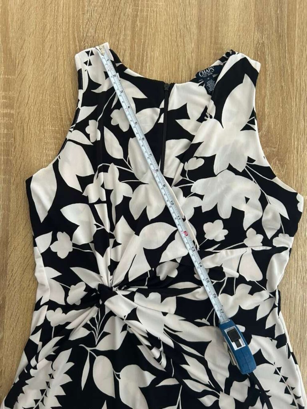 CHAPS Black White Floral Maxi Dress Size 10 Stretch Formal Wedding Guest - Picture 8 of 15